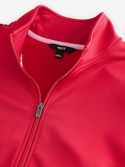 Red Retro Tracksuit Jacket with Contrast Piping - Image 9 of 10