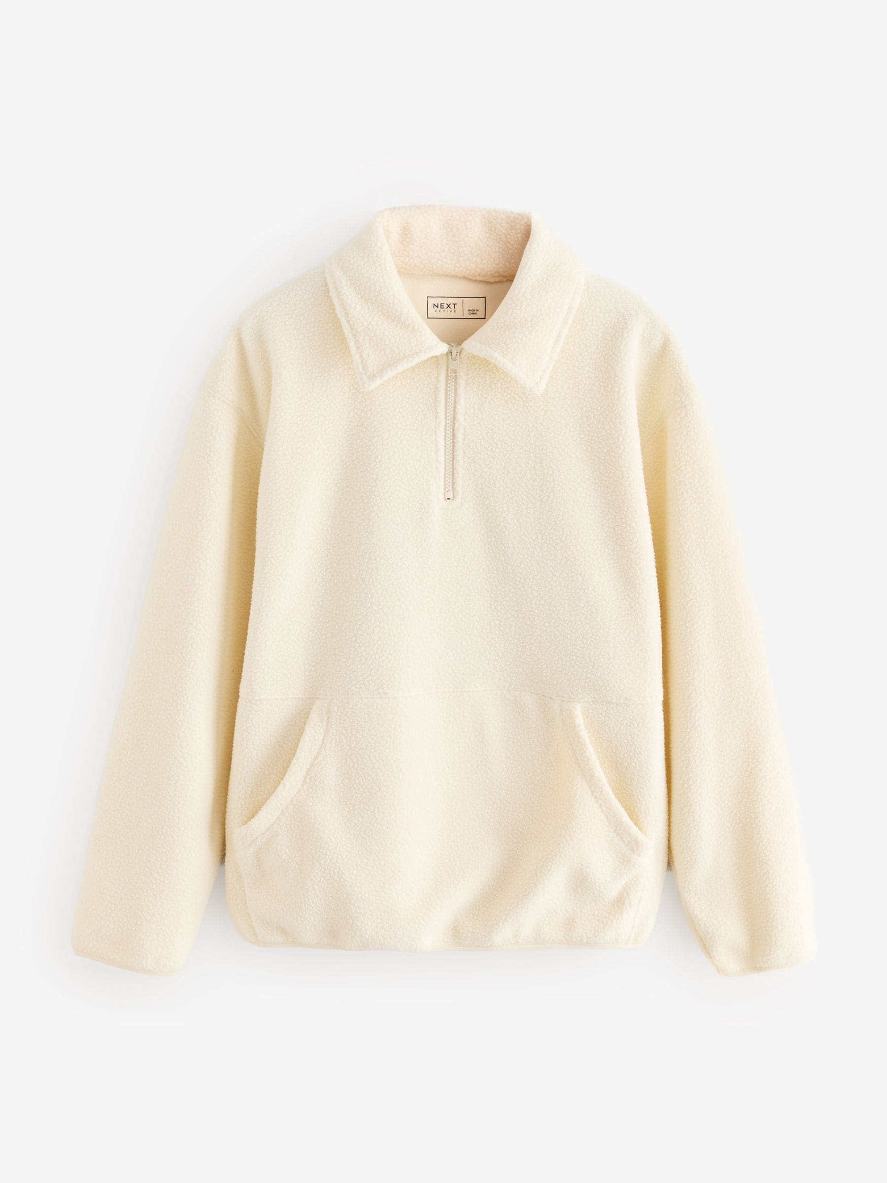 Buy Ecru Active Sports Collared Borg Fleece Jacket from the Next