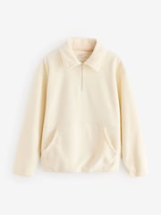 Ecru Active Sports Collared Borg Fleece Jacket - Image 6 of 8