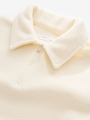 Ecru Active Sports Collared Borg Fleece Jacket - Image 7 of 8