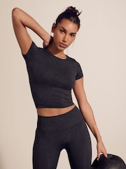 Charcoal Grey Seamless Active Short Sleeve T-Shirt - Image 1 of 8
