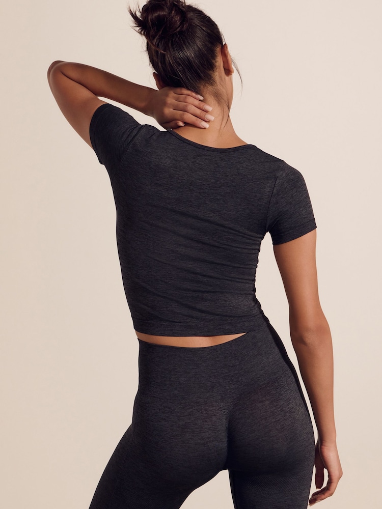 Charcoal Grey Seamless Active Short Sleeve T-Shirt - Image 2 of 8