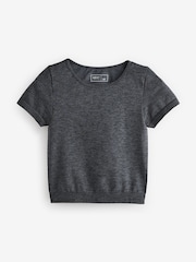 Charcoal Grey Seamless Active Short Sleeve T-Shirt - Image 6 of 8