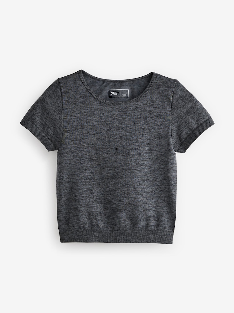 Antraciet - Naadloos actief T-shirt met korte mouwen - Image 6 of 8