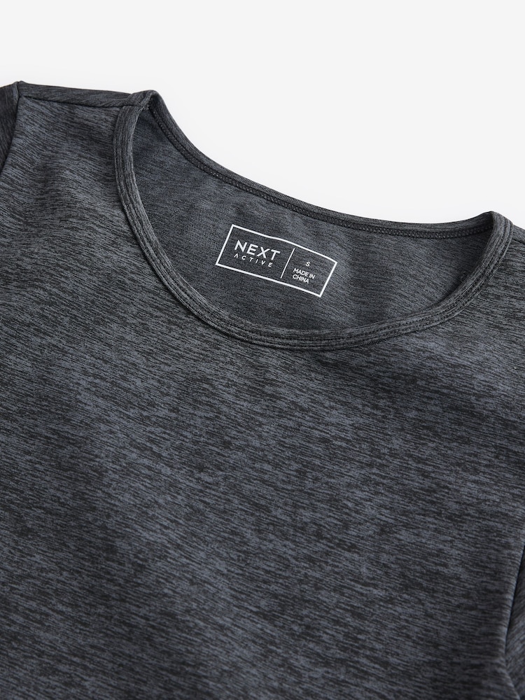 Charcoal Grey Seamless Active Short Sleeve T-Shirt - Image 8 of 8