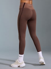 Brown Seamless Waffle Sports Leggings - Image 3 of 9