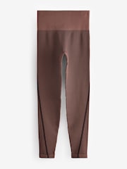 Brown Seamless Waffle Sports Leggings - Image 7 of 9