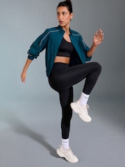 Dark Green Running Jacket with Reflective Piping - Image 4 of 9