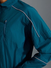 Dark Green Running Jacket with Reflective Piping - Image 6 of 9