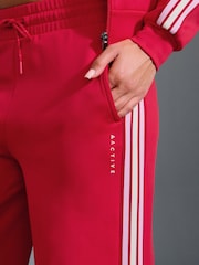 Red Retro Tracksuit Joggers with Contrast Piping - Image 5 of 8