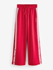 Red Retro Tracksuit Joggers with Contrast Piping - Image 6 of 8