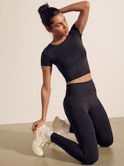 Charcoal Grey Seamless Active Sports Leggings - Image 1 of 8