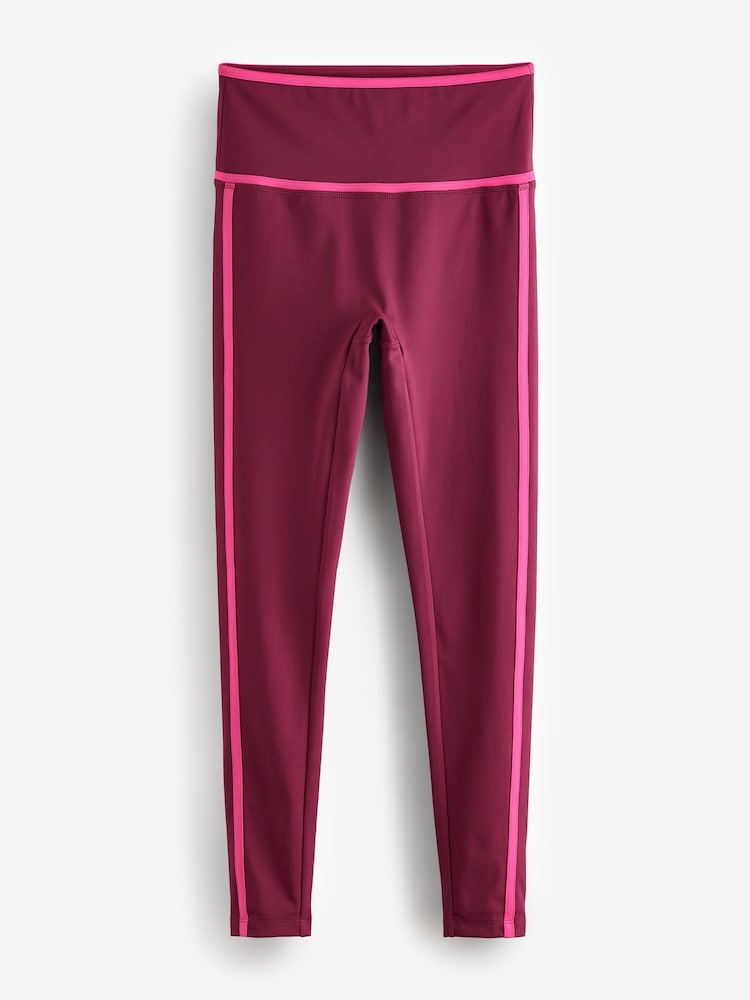 Rouge bordeaux à passepoils - Power Active Sports Leggings - Image 7 of 8