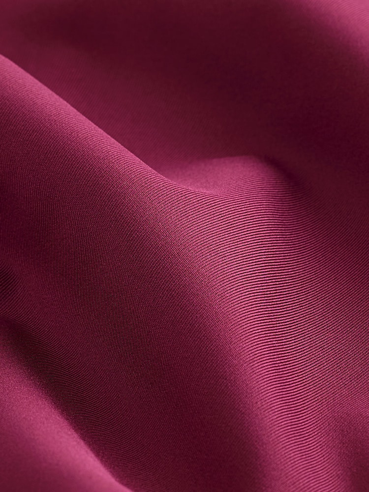 Piped Burgundy Red Power Active Sports Leggings - Image 8 of 8