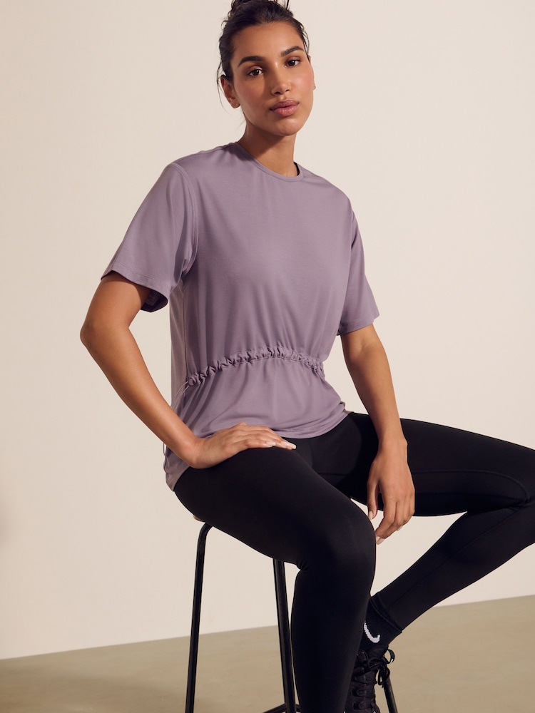 Purple - Cotton Touch Waisted T-Shirt - Image 1 of 8