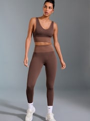 Chocolate Active Waffle Seamless Sports Bra - Image 2 of 9