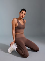 Chocolate Active Waffle Seamless Sports Bra - Image 4 of 9