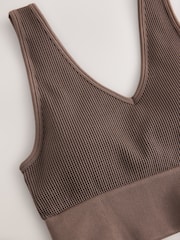 Chocolate Active Waffle Seamless Sports Bra - Image 8 of 9