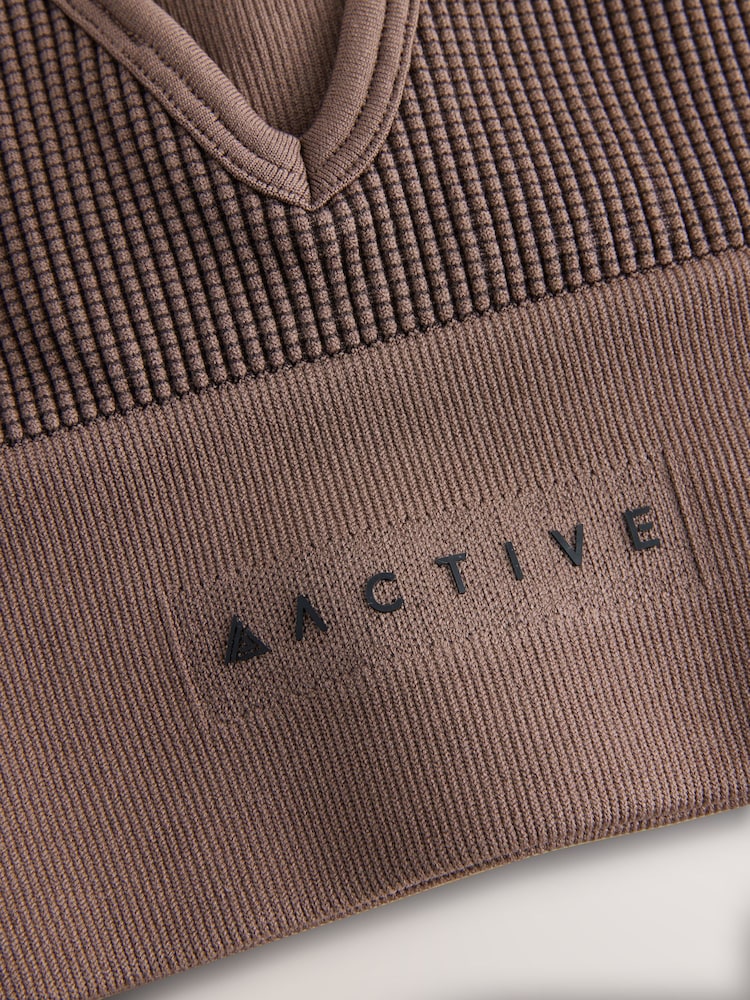 Chocolate Active Waffle Seamless Sports Bra - Image 9 of 9