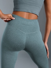 Teal Blue Balance Wrap Front Yoga Leggings - Image 4 of 8