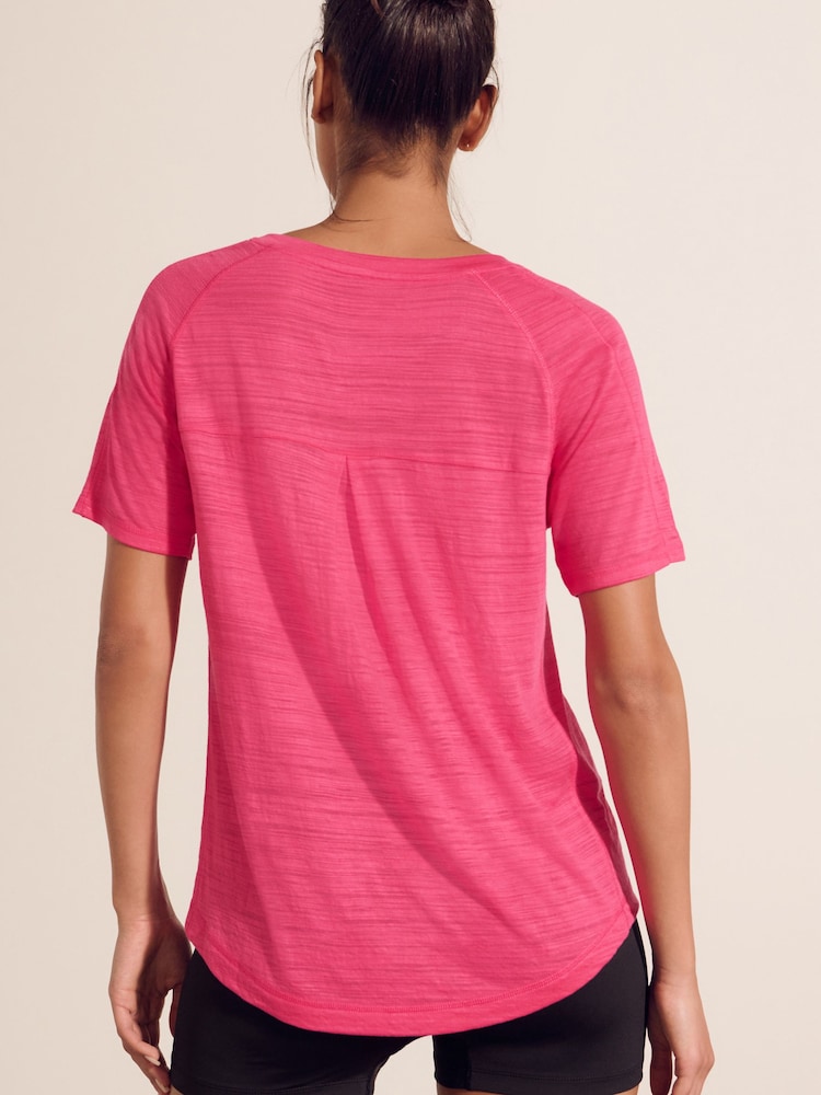 Bright Pink Crew Neck Lightweight Short Sleeve T-Shirt - Image 4 of 8