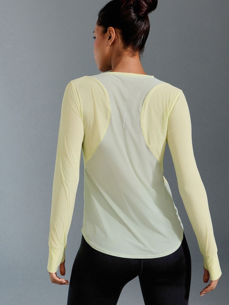 Green Colour Block Long Sleeve Run Top - Image 2 of 9