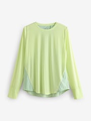 Green Colour Block Long Sleeve Run Top - Image 7 of 9