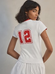Blanco - Baby Retro Graphic Football 100% Cotton T-Shirt - Imagen 3 de 8