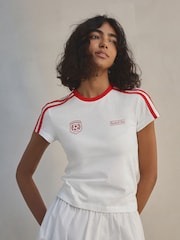 Blanco - Baby Retro Graphic Football 100% Cotton T-Shirt - Imagen 4 de 8