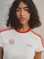 Blanco - Baby Retro Graphic Football 100% Cotton T-Shirt - Imagen 5 de 8