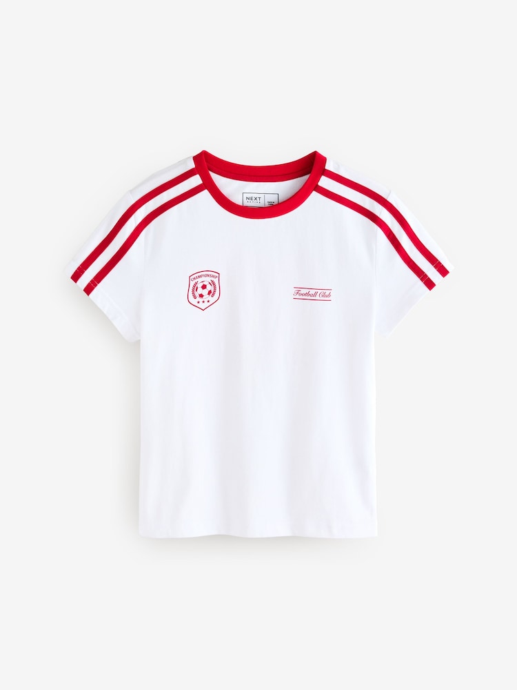 White Baby Retro Graphic Football 100% Cotton T-Shirt - Image 6 of 8