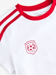 Blanco - Baby Retro Graphic Football 100% Cotton T-Shirt - Imagen 7 de 8