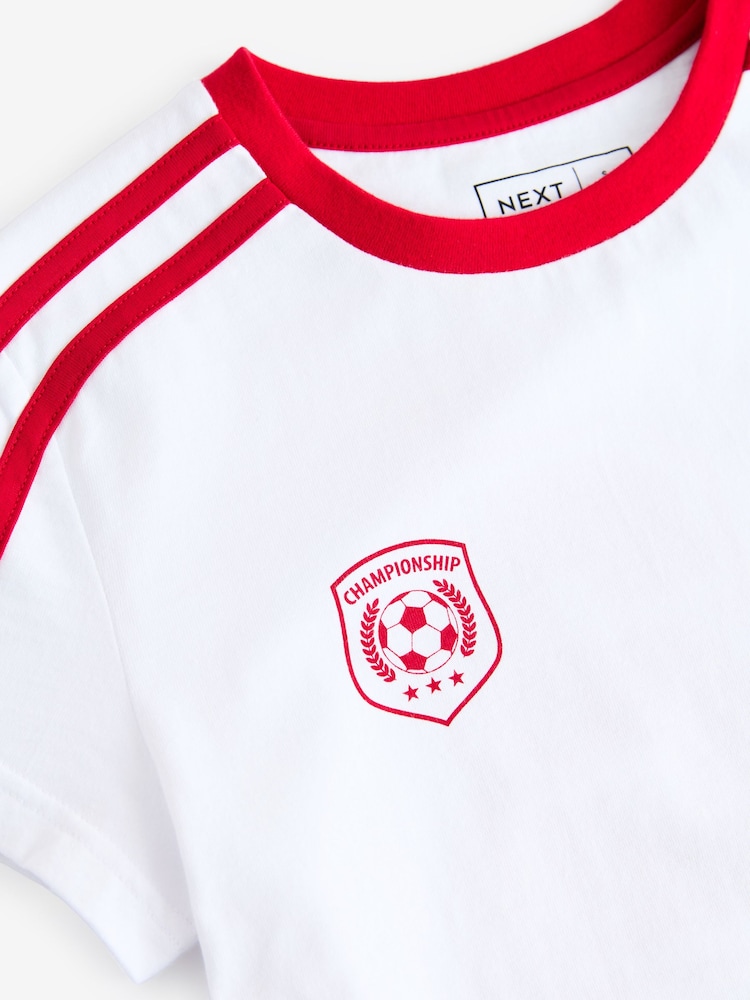 White Baby Retro Graphic Football 100% Cotton T-Shirt - Image 7 of 8