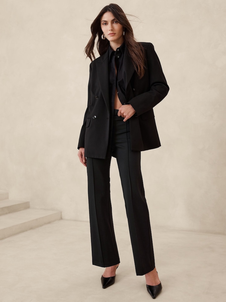Banana Republic Black Straight Everywhere Ponte Trousers - Image 1 of 4