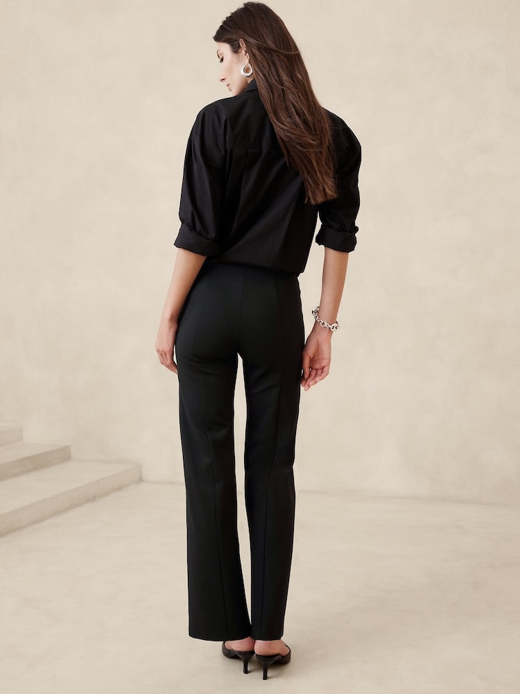 Banana Republic Black Straight Everywhere Ponte Trousers - Image 2 of 4