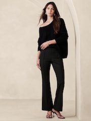 Banana Republic Black Flare Everywhere Ponte Trousers - Image 1 of 4