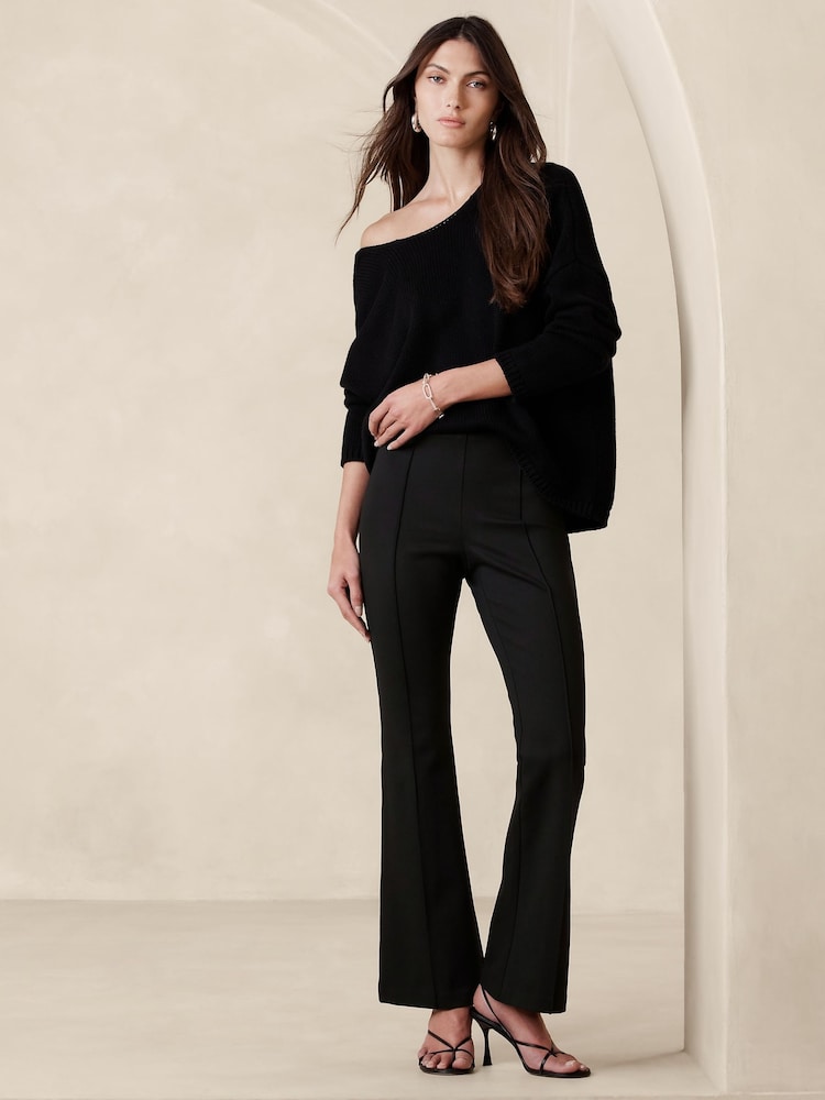 Banana Republic Black Flare Everywhere Ponte Trousers - Image 1 of 4