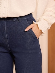 Love & Roses Dark Indigo Blue Tailored Wide Leg Jeans - Image 4 of 4