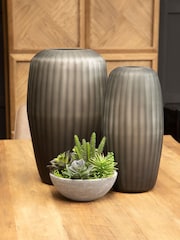 Fifty Five South Grey Hessa Glass Vase - Image 3 of 6