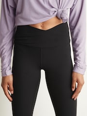 Black Balance Wrap Front Yoga Leggings - Image 4 of 6