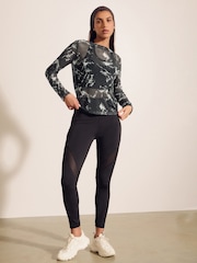 Estampado - Marble Print Mesh Long Sleeve Top - Imagen 2 de 7