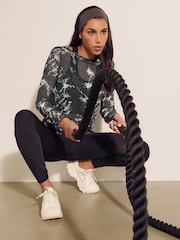 Estampado - Marble Print Mesh Long Sleeve Top - Imagen 3 de 7