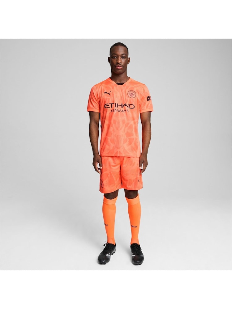 Puma Orange Mens Manchester City 24/25 Goalkeeper Shorts - Image 1 of 6