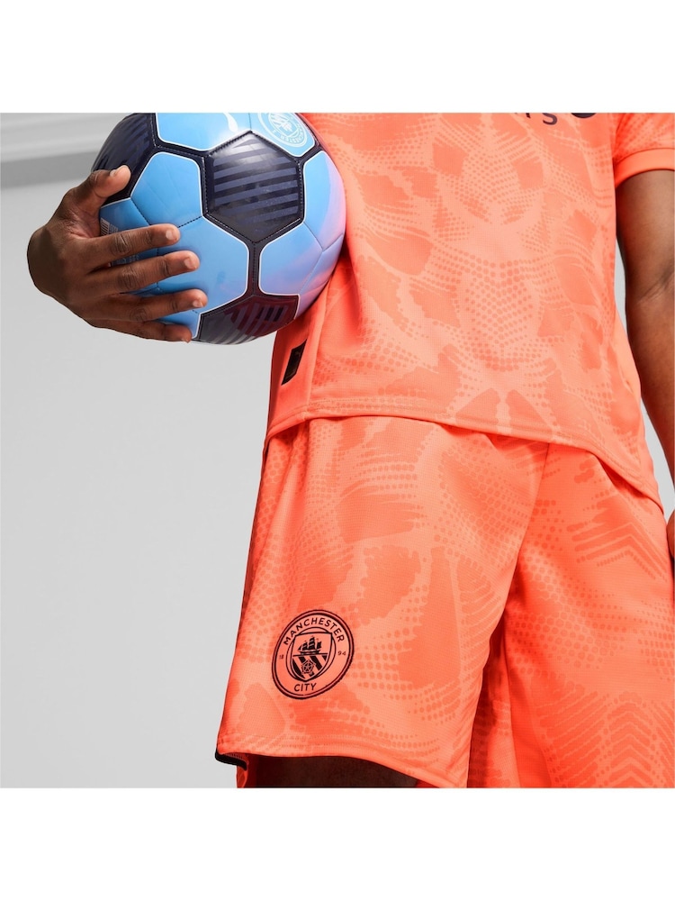 Puma Orange Mens Manchester City 24/25 Goalkeeper Shorts - Image 3 of 6