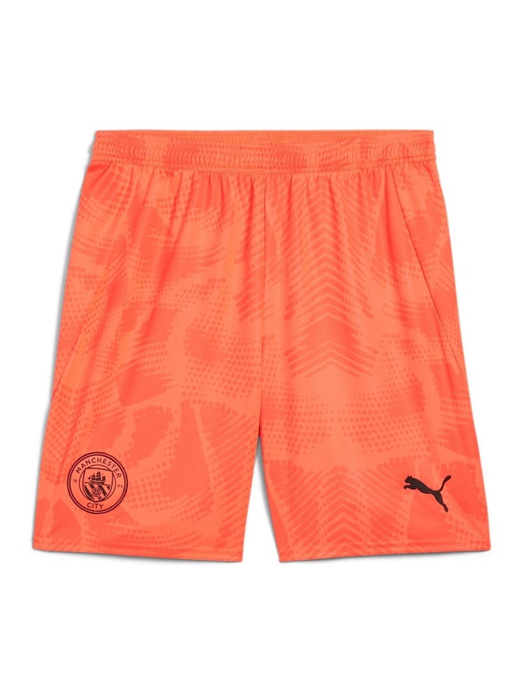 Puma Orange Mens Manchester City 24/25 Goalkeeper Shorts - Image 5 of 6
