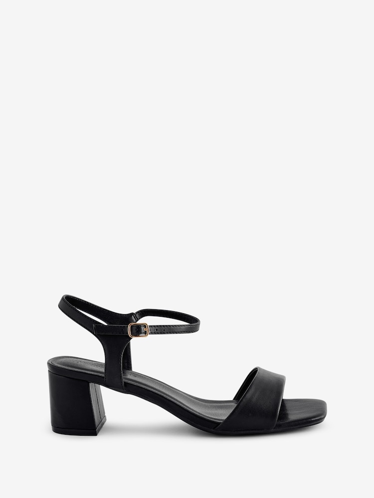 JD Williams Black Block Heel Barely There Sandals in Extra Wide Fit - Image 5 of 5 JD Williams Black Block Heel Barely There Sandals in Extra Wide Fit - Image 5 of 5