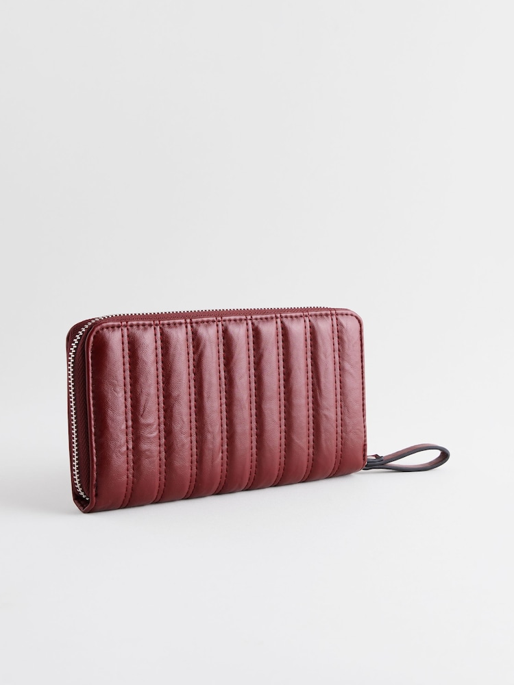 Red Quilted Zip Purse - Image 2 of 5