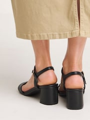 JD Williams Black Wide Fit Block Heel Barely There Sandals - Image 2 of 4