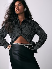 Silver Skinny Layered Chain Belt - Image 2 of 3