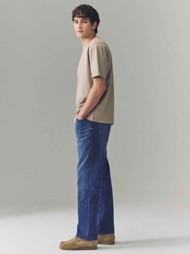 Blue Authentic Single Straight Fit Classic Stretch Jeans - Image 3 of 11